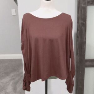 Athleta All Around Semi Fitted Ruched  Crop Top in Mahogany Brown size 3X NWT